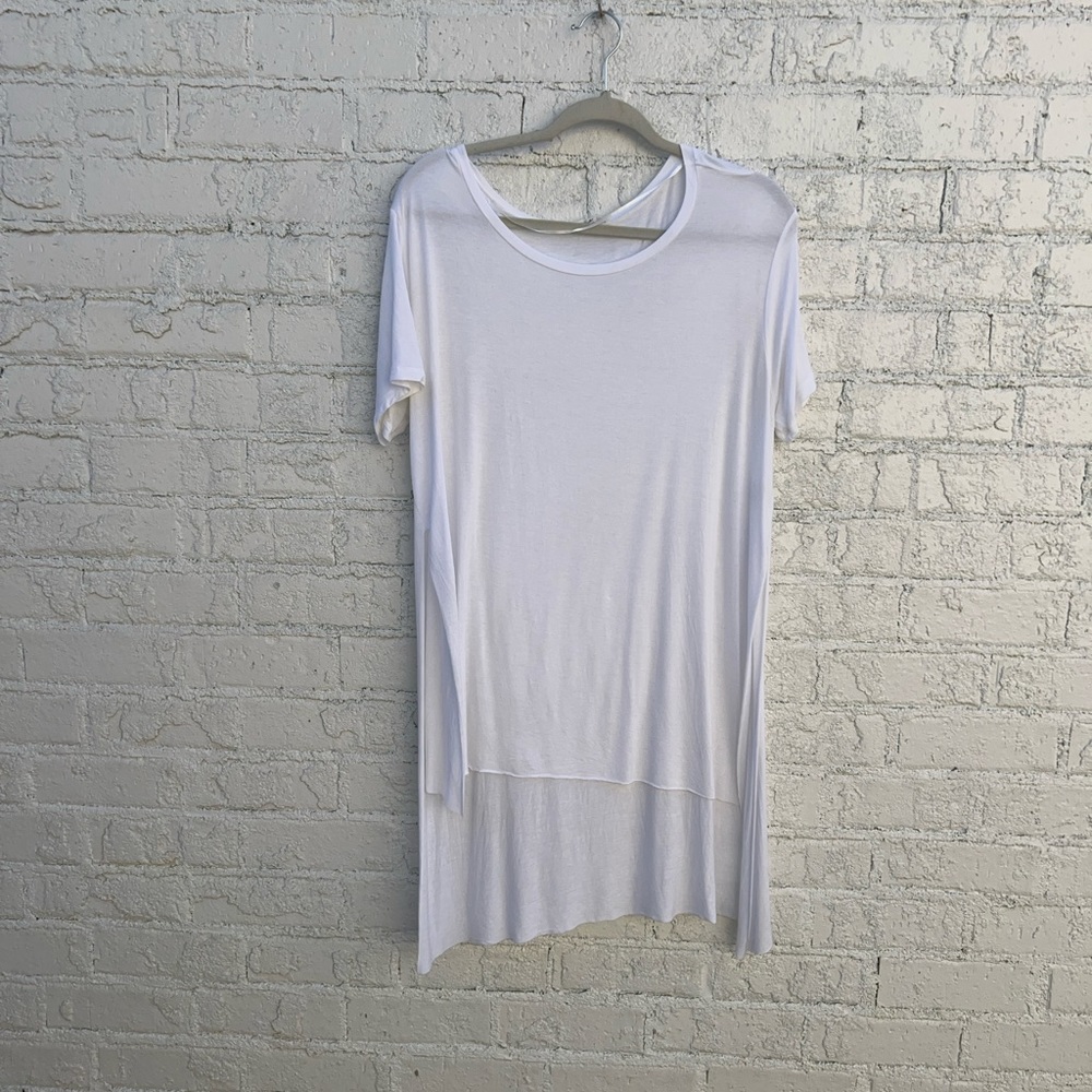 Mystree hi-low long white top sz M